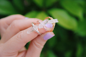 Raw Quartz Wire Wrapped Rings