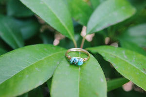 Mini Wire Wrapped Natural Turquoise Rings