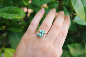 Mini Wire Wrapped Natural Turquoise Rings