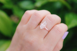 Raw Quartz Wire Wrapped Rings