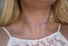 Load image into Gallery viewer, Iridescent Lavender Seed Beaded Choker Necklace