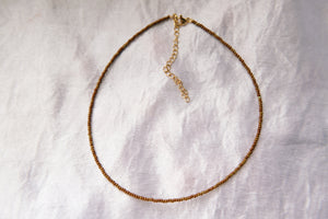 Mini Honey marbled seed beaded choker necklace