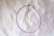 Load image into Gallery viewer, Iridescent Lavender Seed Beaded Choker Necklace