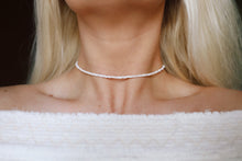 Load image into Gallery viewer, Coconut White Glass Beaded Choker Necklace