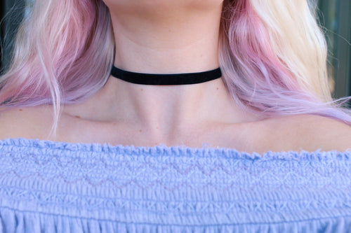 Black Velvet Choker. Grunge, hippie, bohemian choker necklace, 90s choker