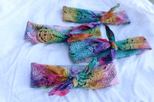 Load image into Gallery viewer, Vibrant Tie Dye Bandana Head Wrap in Rainbow