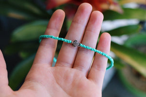 Tiny Sea Turtle Glass Beaded Choker, Seed Beads, Beach Jewelry, Gift Ideas for Her
