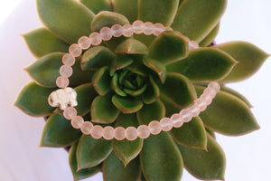 Frosted Light Coral Elephant Anklet