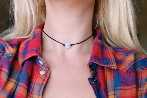 Opalite Cotton Knot Choker Necklace