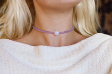 Load image into Gallery viewer, Frosted Lilac Opalite Beaded Choker Necklace