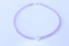 Load image into Gallery viewer, Frosted Lilac Opalite Beaded Choker Necklace