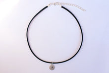 Load image into Gallery viewer, Wave Stamped Vegan Suede Charm Choker Necklace