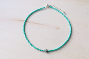 Dainty Turquoise Sea Turtle Beaded Choker Necklace