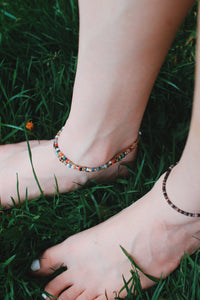 Bohemian Mixed Glass Beaded Anklet