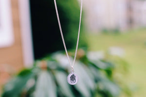 Dainty Hand Stamped Cactus Heart Choker Necklace