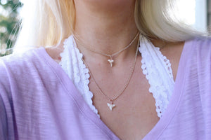 Dainty Rose Gold Wire Wrapped Shark Tooth Necklace / Choker Necklace / Beach Jewelry / Boho Necklace