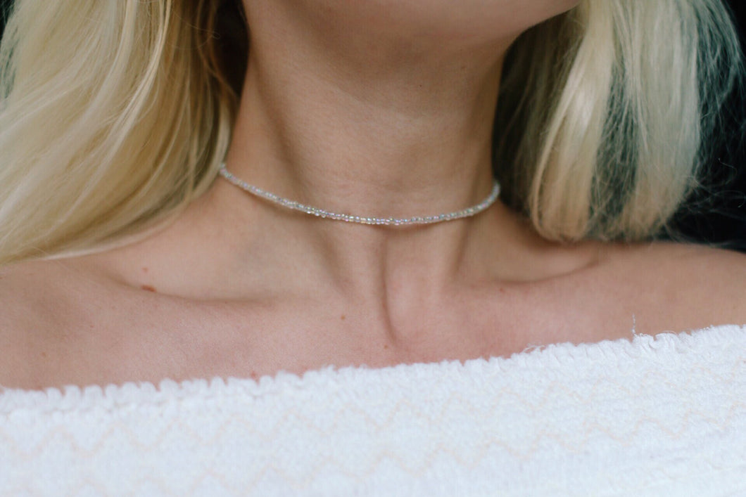 Angel Aura Crystal Beaded Choker Necklace