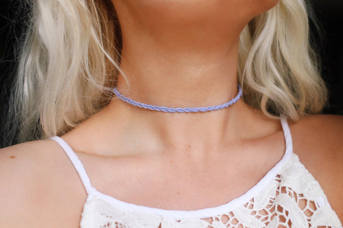 Lilac Organic Hemp Braided Choker Necklace
