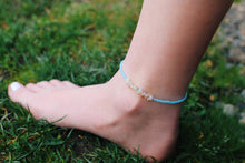 Load image into Gallery viewer, Raw Opal Frosted Aqua Beaded Anklet
