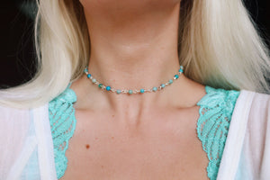 Ocean Jasper Beaded Choker Necklace, Handmade Choker, Boho Necklace