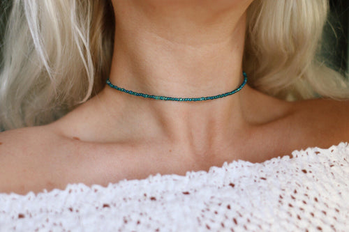 Malibu Crush Glass Beaded Choker Necklace