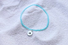 Load image into Gallery viewer, Ocean Wave Anklet, Blue Opal Beaded Wave Stamped Anklet, Beach Jewelry