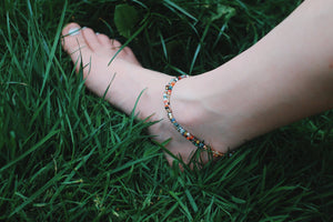 Bohemian Mixed Glass Beaded Anklet