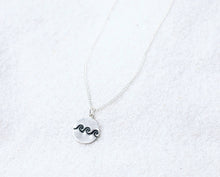 Load image into Gallery viewer, Triple Waves Dainty Hand Stamped Necklace