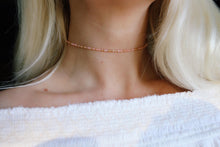 Load image into Gallery viewer, Golden Peach Beaded Choker Necklace