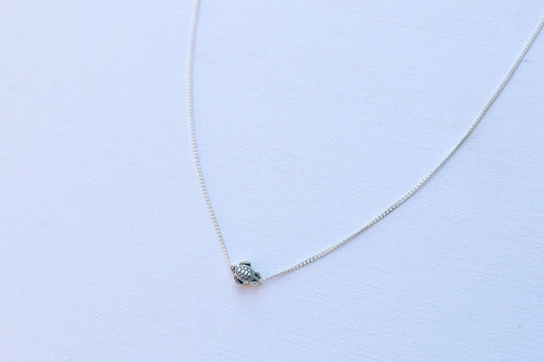 Dainty Silver Sea Turtle Necklace, Beach Jewelry, Handmade Necklace