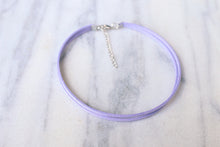 Load image into Gallery viewer, Pastel Lilac Double Wrap Vegan Suede Choker Necklace
