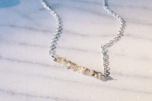 Raw Ethiopian Opal Chip Chain Choker Necklace