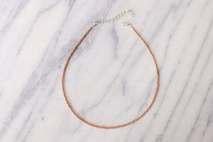 Metallic Rose Gold Beaded Choker Necklace