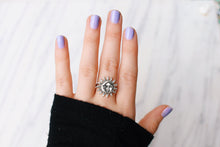 Load image into Gallery viewer, Sun and Moon Adjustable Silver Ring, Midi Rings, Silver Plated, Celestial Rings