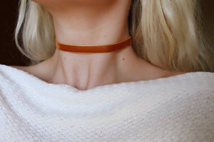 Terracotta Velvet Choker Necklace / Autumn Choker