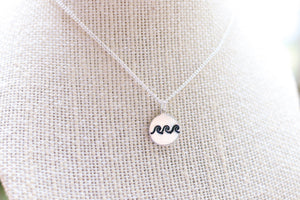 Triple Waves Dainty Hand Stamped Necklace