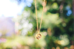 GOLD Dainty Hand Stamped Wave Necklace