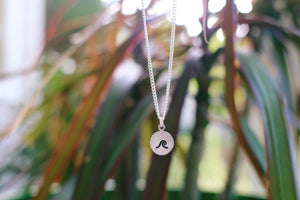 Dainty Hand Stamped Wave Necklace