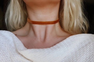 Terracotta Velvet Choker Necklace / Autumn Choker