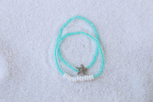 Load image into Gallery viewer, Beachcomber Sea Glass &amp; Starfish Beaded Bracelet Set