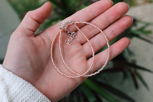 Rosey Mauve Beaded Choker Necklace