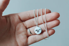 Load image into Gallery viewer, Dainty Hand Stamped Namaste &amp; Lotus Flower Necklace