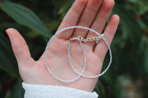 Lavender Silk Beaded Choker Necklace