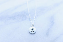 Load image into Gallery viewer, Dainty Hand Stamped Moon Necklace