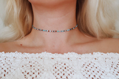 Seaside Opal Mixed Beaded Choker Necklace