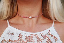 Load image into Gallery viewer, Metallic Rose Gold Beaded Sea Shell Choker Necklace