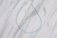 Load image into Gallery viewer, Frosted Baby Blue Beaded Choker Necklace