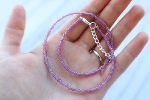 Vintage Purple Opal Beaded Choker Necklace