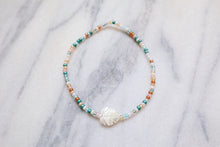Load image into Gallery viewer, Monstera Palm Leaf Mother of Pearl Beaded Anklet
