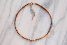 Load image into Gallery viewer, Honey Marbled Beaded Choker Necklace